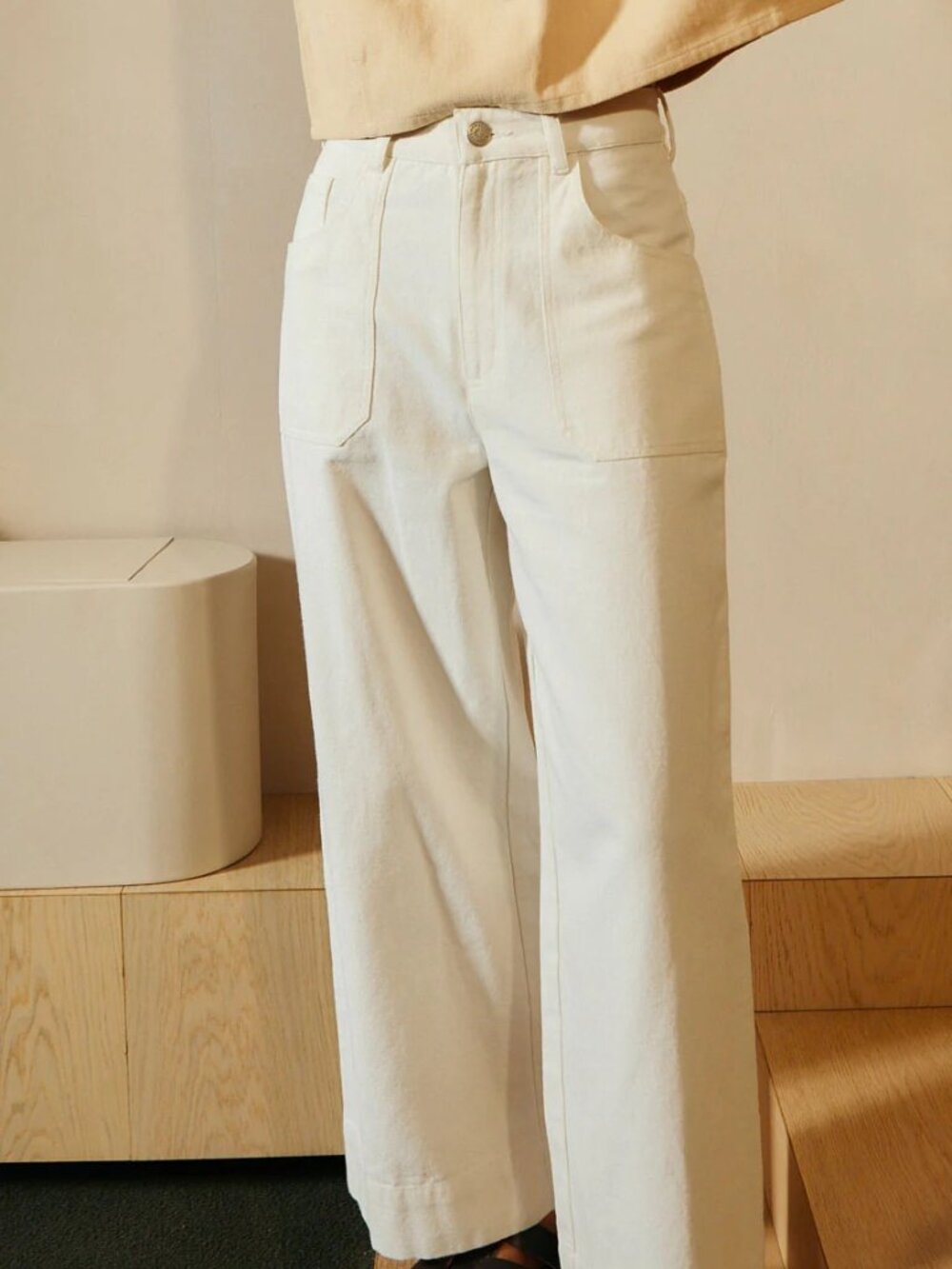 LF Markey British new carpenter wide leg trouser in walnut current size 12 US - Picture 9 of 14